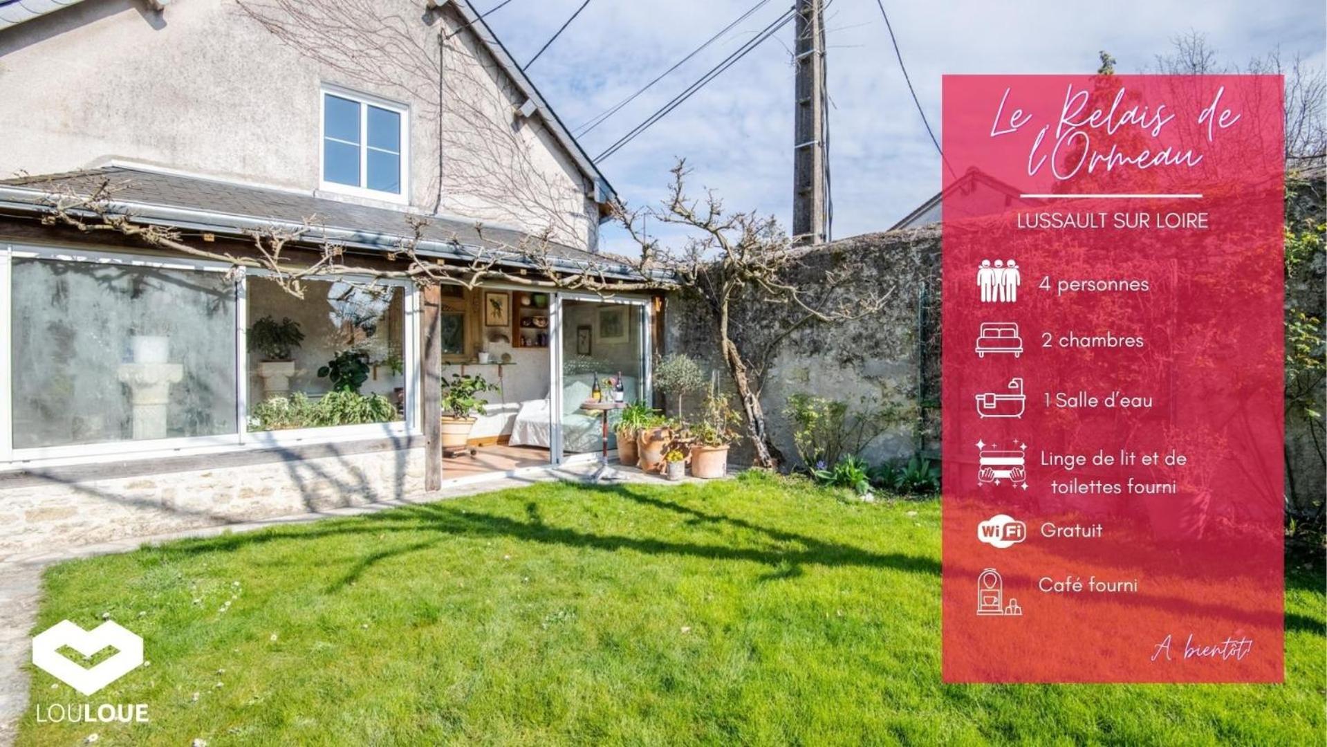 Le Relais De L'Ormeau - Charmant Gite Pour 4 Pers. Lussault-sur-Loire Εξωτερικό φωτογραφία